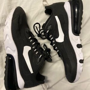 Gently used Women’s Nike Air Max 270 React “Back and white” Size 7.5